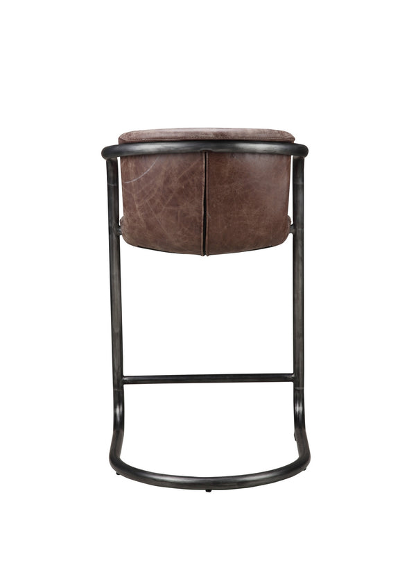Moe's Freeman Counter Stool Set of 2 - Brown Leather