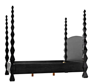 Brancusi Bed, Queen, Hand Rubbed Black