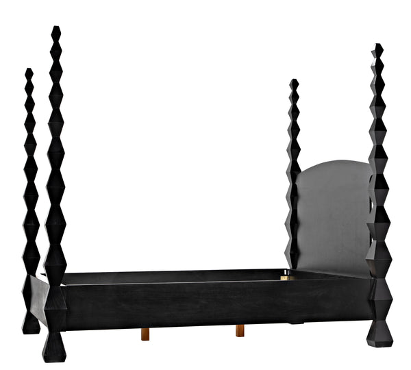 Brancusi Bed, Queen, Hand Rubbed Black