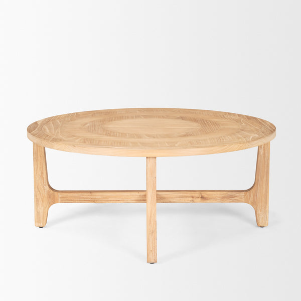 Taylin Light Brown Wood Round Coffee Table