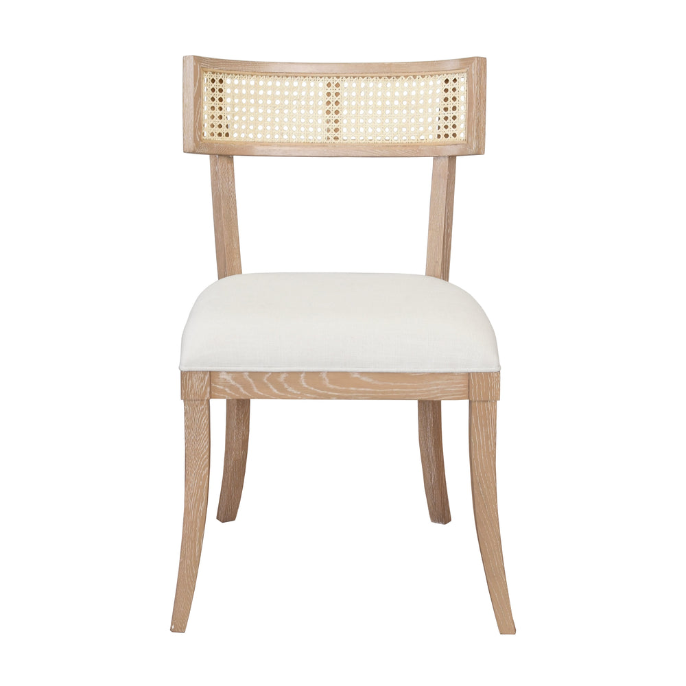 KLISMOS DINING CHAIR WITH CANE DETAIL IN CERUSED OAK
