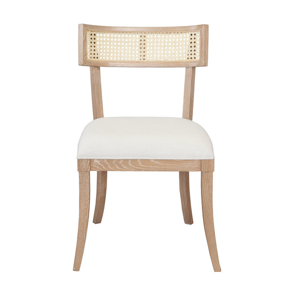 KLISMOS DINING CHAIR WITH CANE DETAIL IN CERUSED OAK