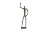 Abstract Figure on Metal Base, Bronze Finish, Arm Up