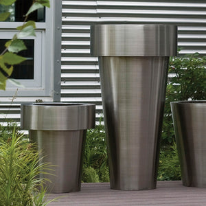 Flower Pot Planter, Stainless Steel