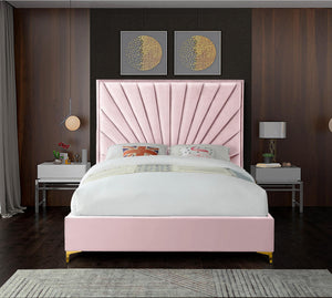 Wilfred Full Bed In Pink Velvet