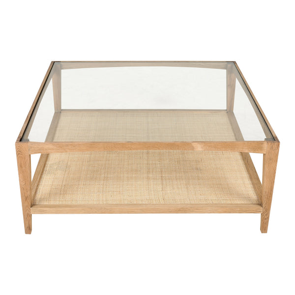 Moe's Harrington Natural Coffee Table with Cane Shelf