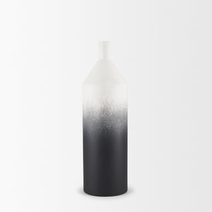 Townley Small White w/ Black Ombre Metal Vase