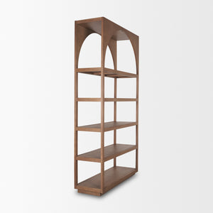 Bela Arched Shelving Unit Medium Brown Wood