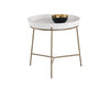 Remy End Table - Antique Brass - Ivory