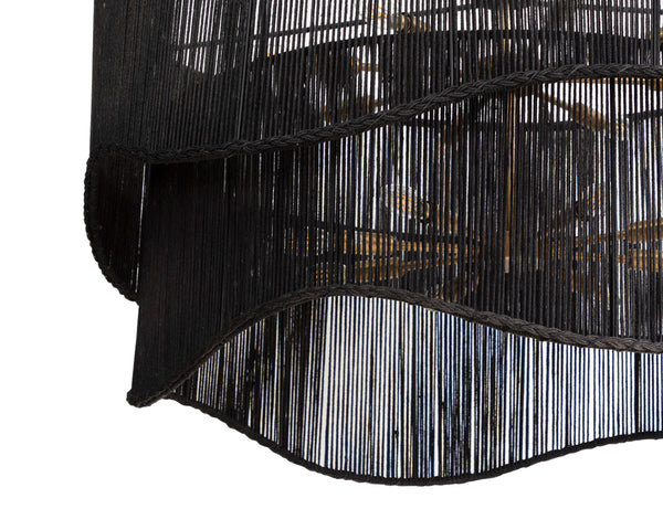 RHINE CHANDELIER - BLACK JUTE