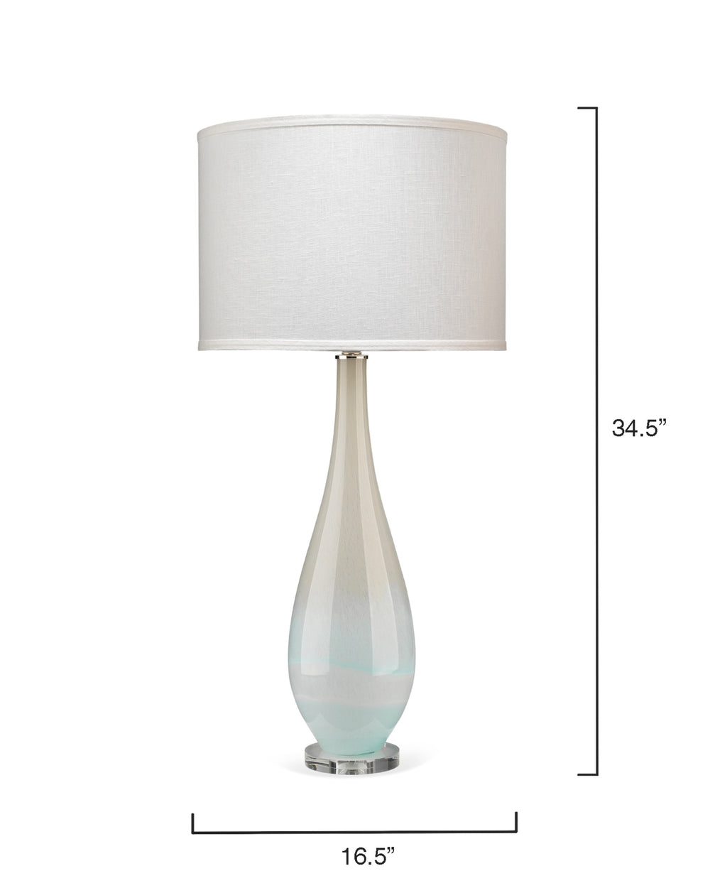 Dewdrop Glass Table Lamp with Linen Shade
