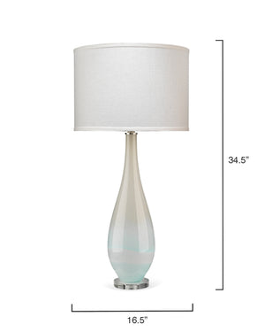 Dewdrop Glass Table Lamp with Linen Shade