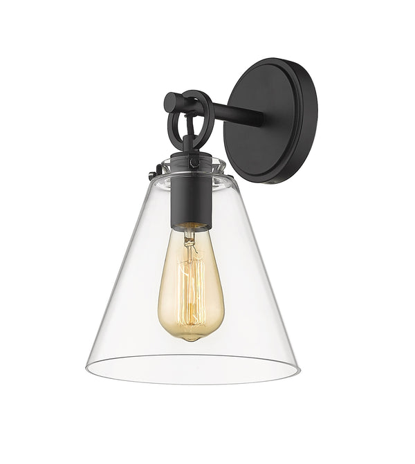 Harper 1 Light Wall Sconce in Matte Black Finish