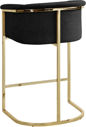 David Stool In Black Velvet