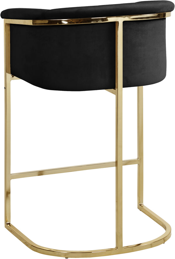 David Stool In Black Velvet