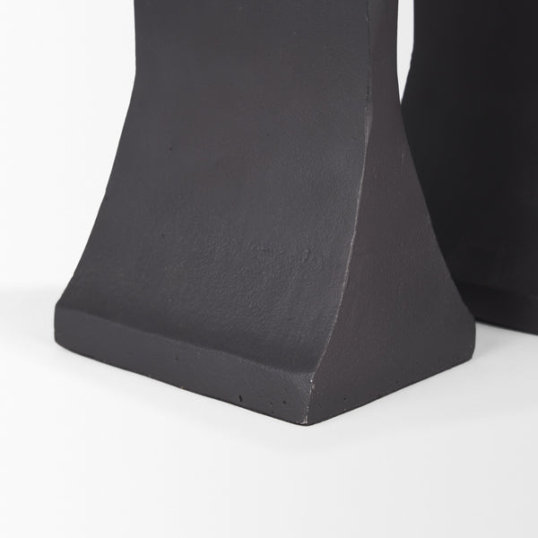 Polli Matte Black w/ Brushed Gold Metal Taper Candleholders (Set of 2)