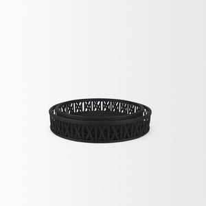 Thea Matte Black Wicker Trays (Set of 2)