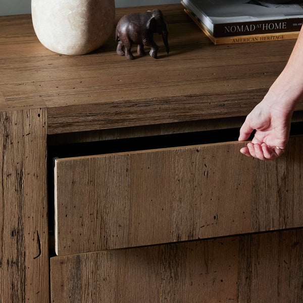 Abaso Nightstand in Rustic Wormwood Oak