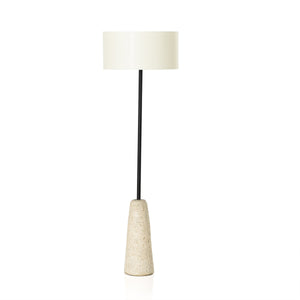 Wren Floor Lamp In Reactive White Glaze