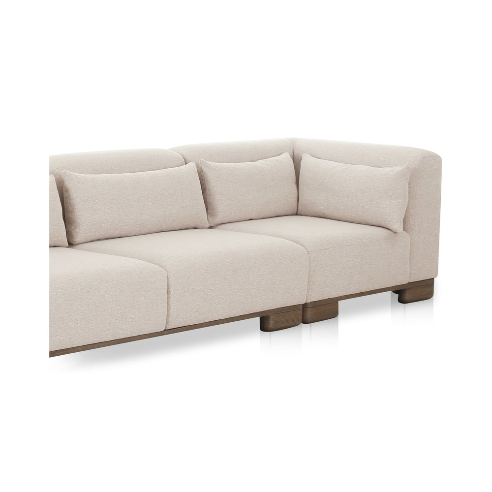 June Modular Sofa in Oatmeal with Oak Veneer Legs
