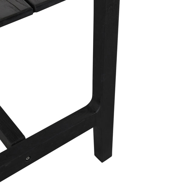 Dawn Outdoor Counter Table in Black, Teak Wood