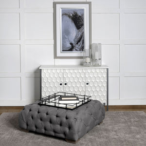 Savannah White Fir Veneer w/ Gray Metal 2-Door Accent Cabinet
