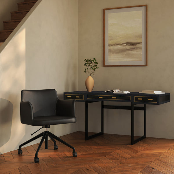 Moe's Morris Office Chair Black PVC