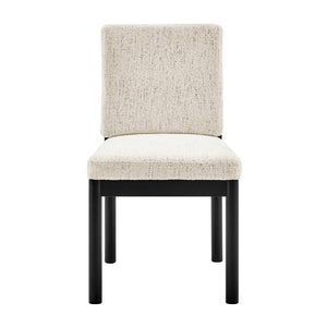 Melvin KD Chenille Dining Side Chair Black Frame, Concord Cream 