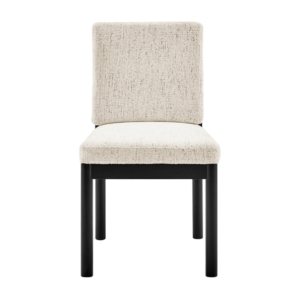 Melvin KD Chenille Dining Side Chair Black Frame, Concord Cream 