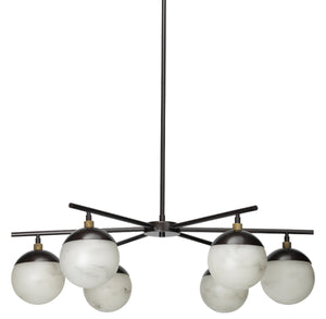 Metro Faux Alabaster 6-Light Chandelier