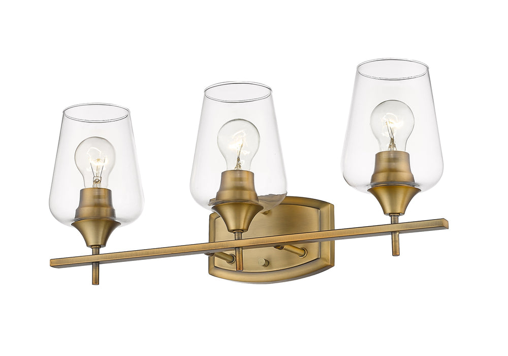 Joliet 3 Light Vanity in Olde Brass Finish