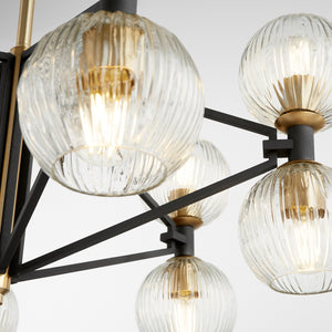 Helios Chandelier in Noir / Aged Brass