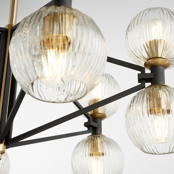 Helios Chandelier in Noir / Aged Brass