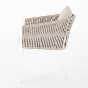 Porto Outdoor Dining Chair-White/Sand