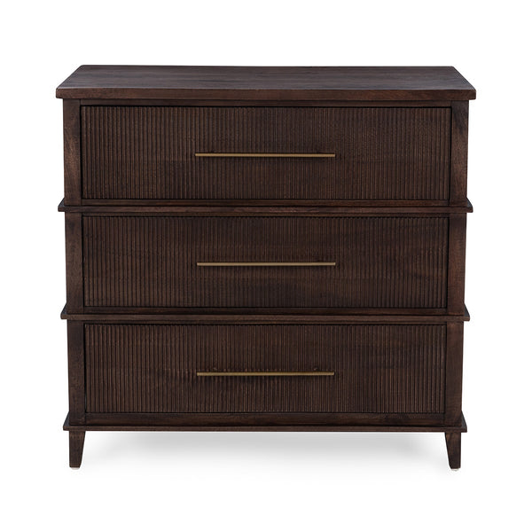 Westlake Solid Wood 3-Drawer Chest - Kona Brown