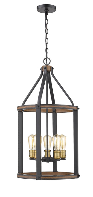 Kirkland 5 Light Pendant in Rustic Mahogany Finish