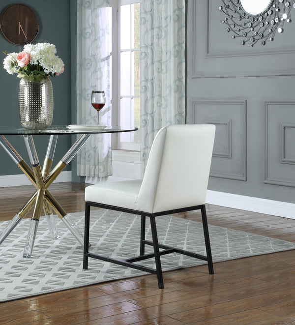 Bernard Dining Chair In White Faux Leather