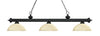 Riviera 3 Light Billiard Light in Matte Black Finish