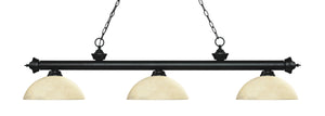 Riviera 3 Light Billiard Light in Matte Black Finish