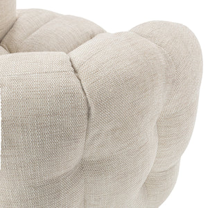 Walter Swivel Chair with Biscuit Tufting - Flax