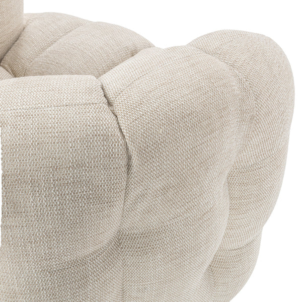 Walter Swivel Chair with Biscuit Tufting - Flax