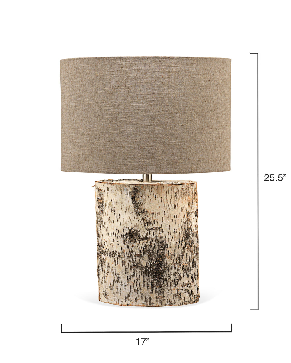 Forrester Birch Wood Table Lamp with Linen Shade