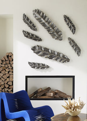 Petiole Wall Leaf, Silver, Small, Version A
