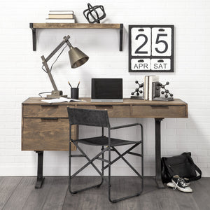 Direttore Black Iron Frame Black Leather Dining Chair