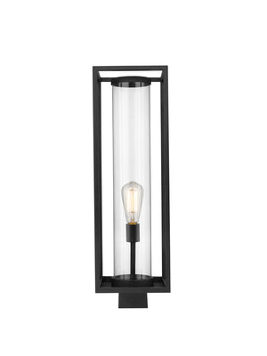 Dunbroch 1 Light Outdoor Post Mount Fixture in Black Finish