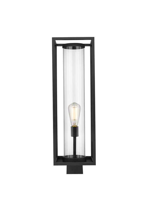 Dunbroch 1 Light Outdoor Post Mount Fixture in Black Finish
