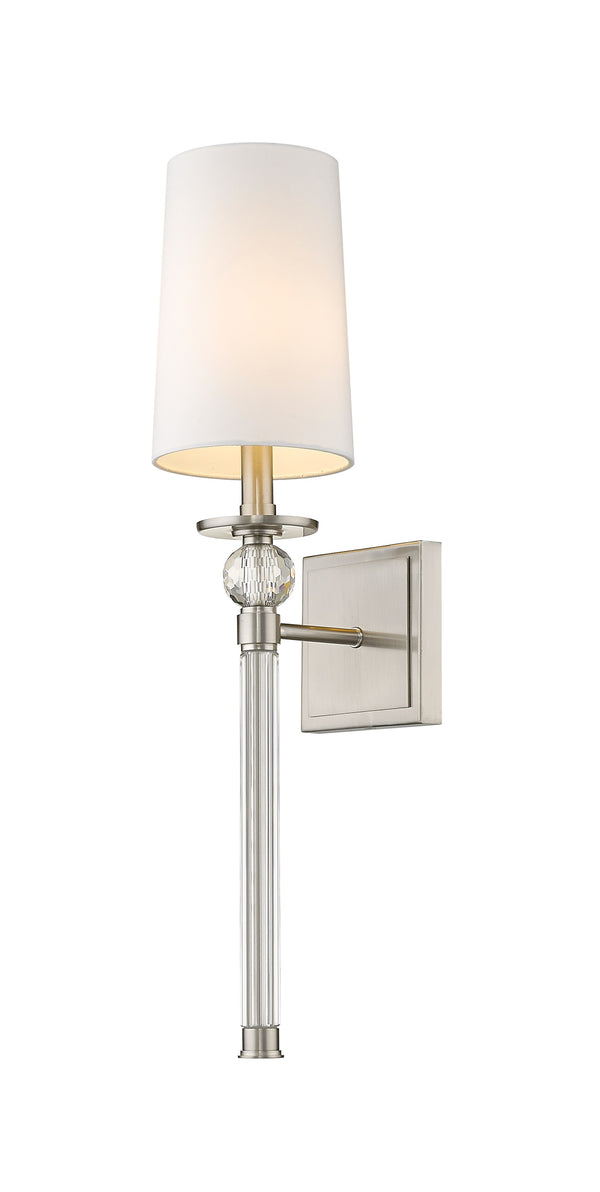 Mia 1 Light Wall Sconce in Brushed Nickel Finish