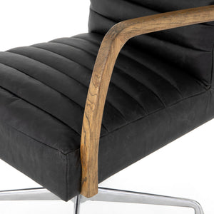 Bryson Traditional Channeled Desk Chair In Smoke