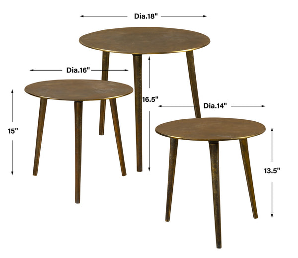 Kasai Gold Coffee Tables, S/3