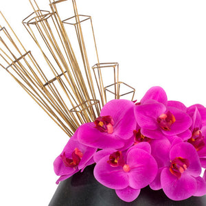 Fuchsia Orchids and Wire Crystals in Volcano Plant
